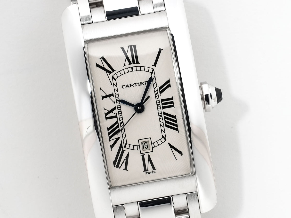 Cartier Tank Américaine MM Ref. W26036L1 White Gold, White Dial, Pre-owned in excellent condition 5iwsuczu