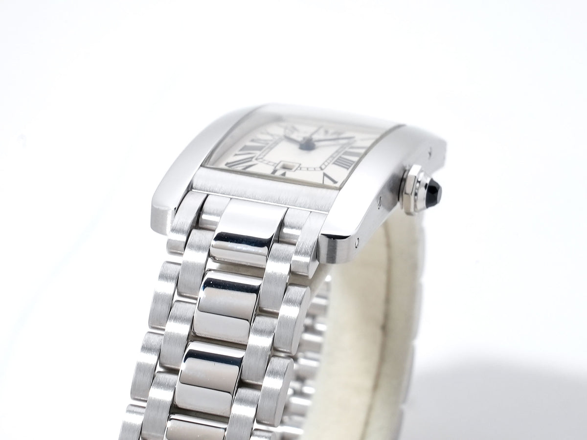 Cartier Tank Américaine MM Ref. W26036L1 White Gold, White Dial, Pre-owned in excellent condition 5iwsuczu