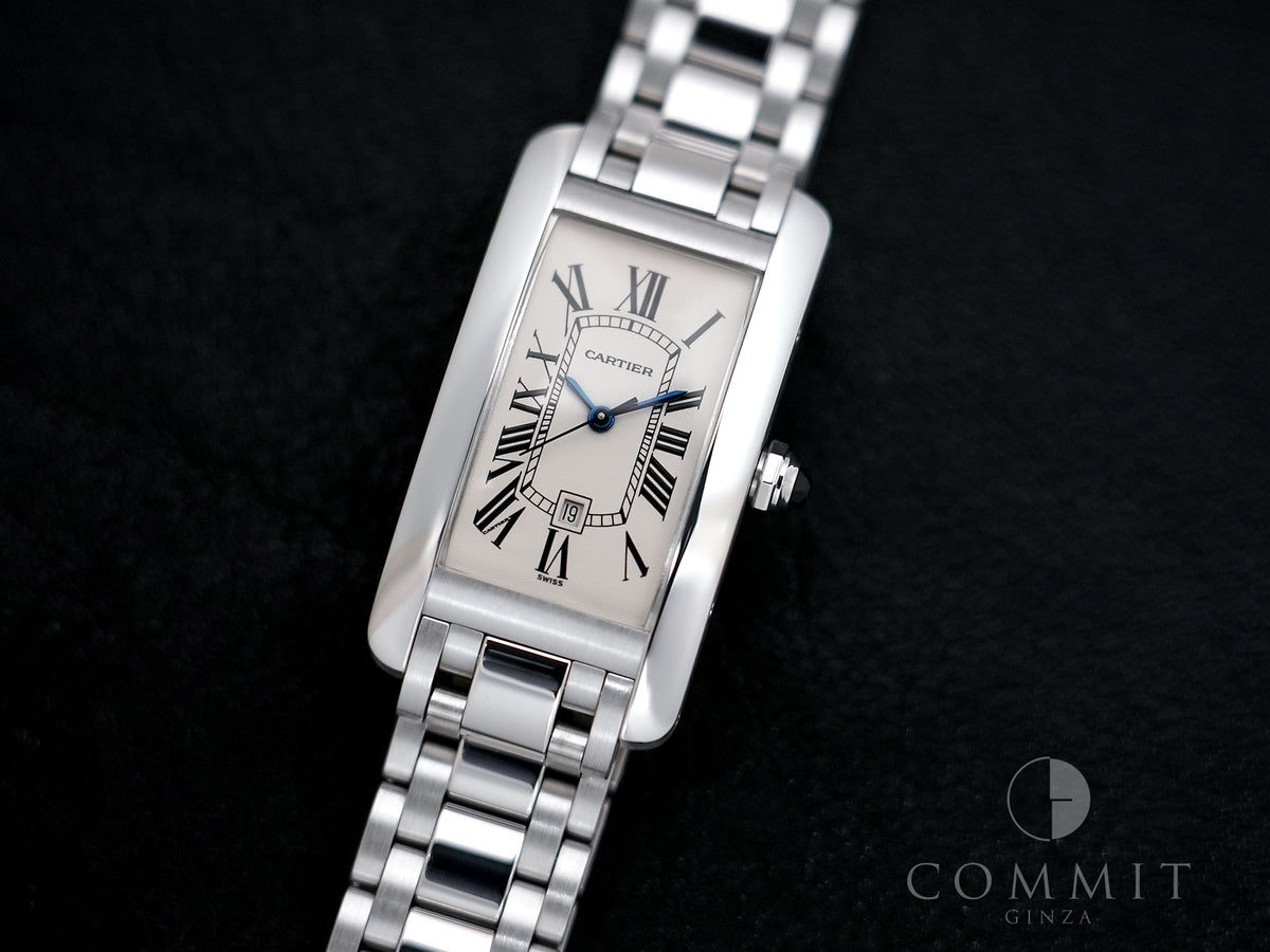 Cartier Tank Américaine MM Ref. W26036L1 White Gold, White Dial, Pre-owned in excellent condition 5iwsuczu