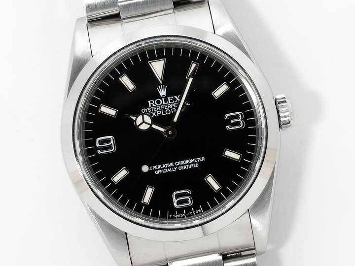 ロレックス エクスプローラーI Ref.14270 ステンレススチール ブラック文字盤 オイスターブレスレット 中古 iwphrn7t