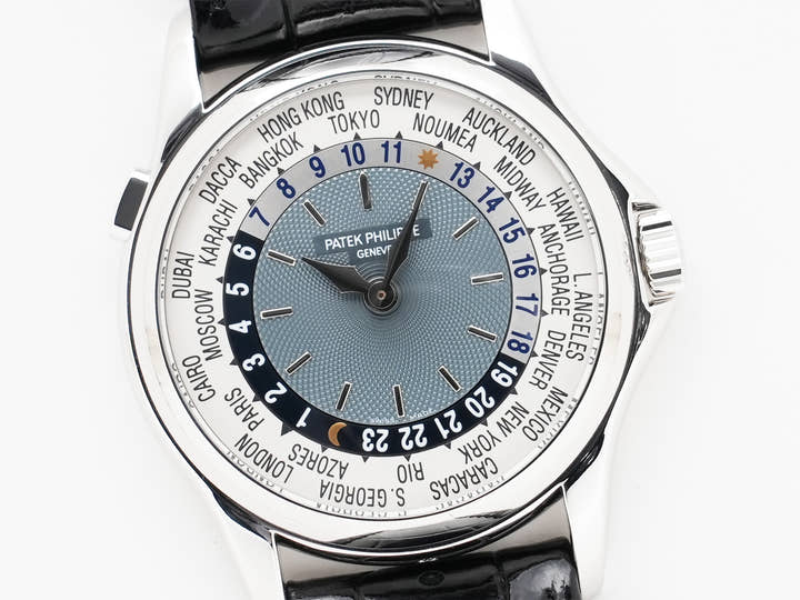 パテックフィリップ コンプリケーション ワールドタイム Ref.5110P-001 プラチナ ブルー文字盤 中古 gzst6mkj
