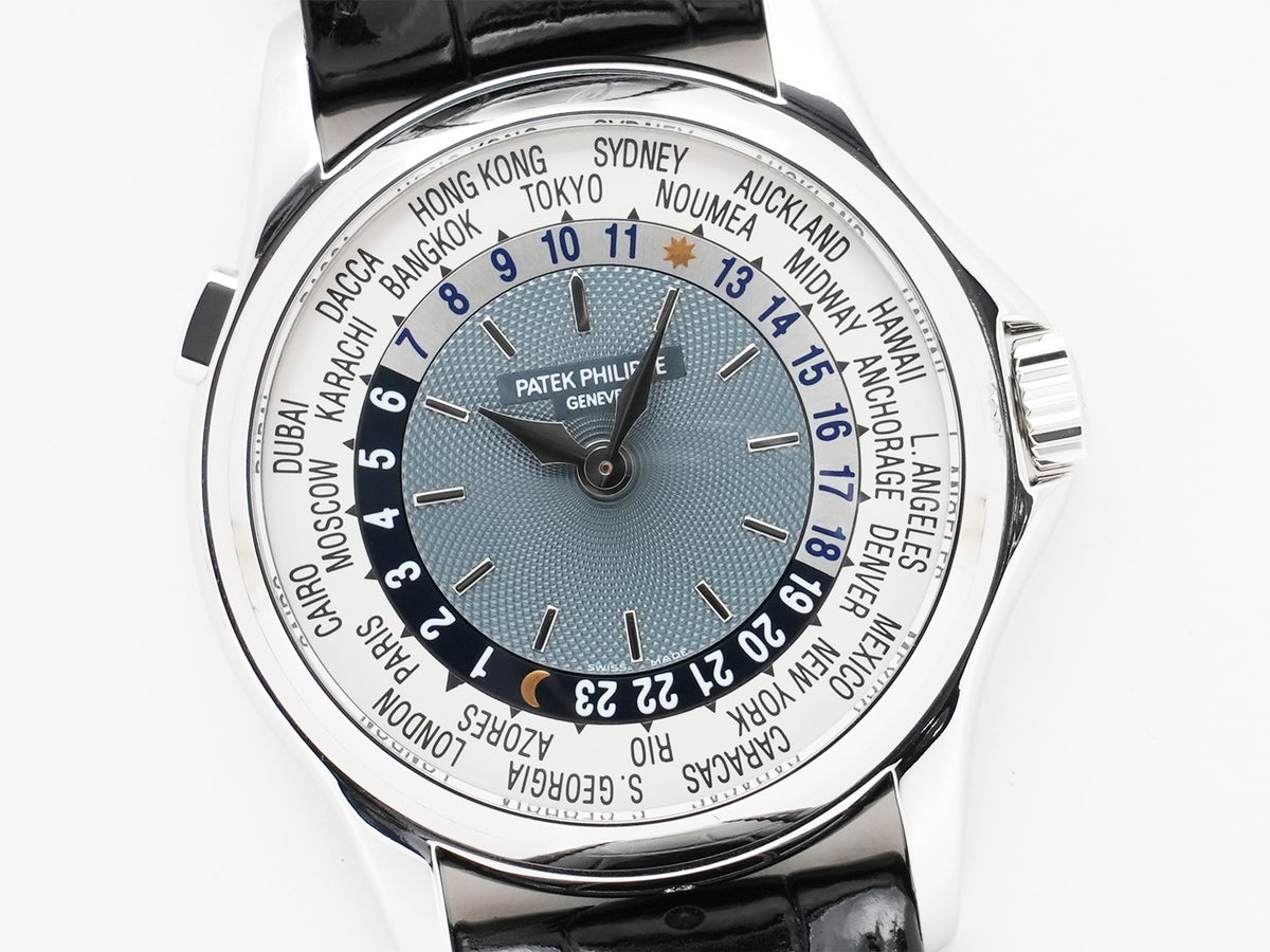 パテックフィリップ コンプリケーション ワールドタイム Ref.5110P-001 プラチナ ブルー文字盤 中古 gzst6mkj