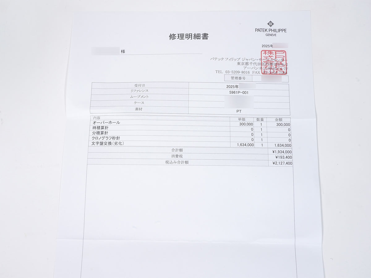 パテックフィリップ アニュアルカレンダー クロノグラフ Ref.5961P-001 プラチナ マット・ブルー・オパーリン文字盤 中古 q5vte8g3