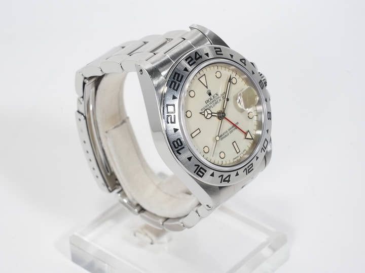ロレックス エクスプローラーII Ref.16550 ステンレススチール アイボリー文字盤 オイスターブレスレット 中古 s4mynj7v