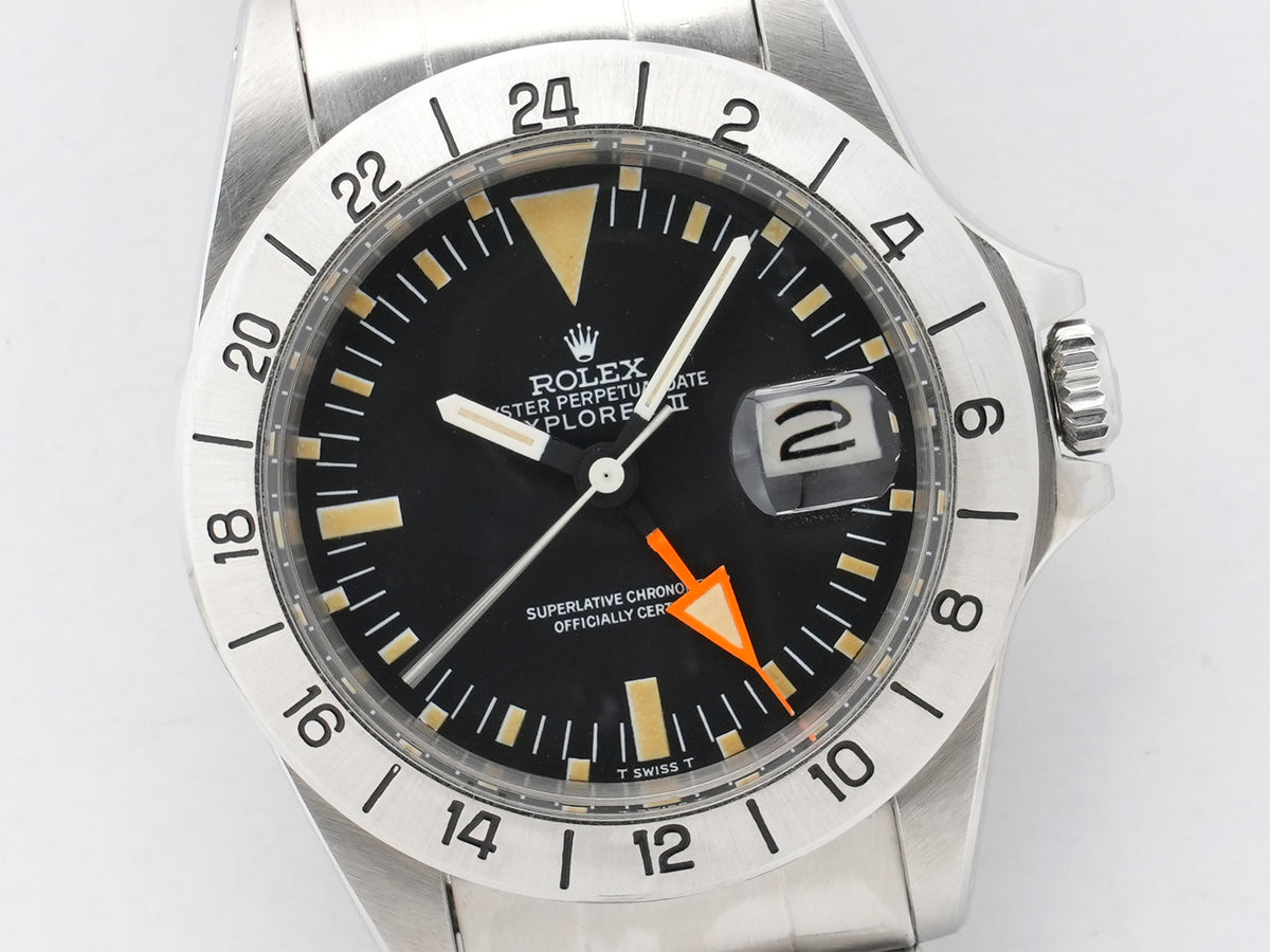 ロレックス エクスプローラーII Ref.1655 ステンレススチール ブラック文字盤 オイスターブレスレット 中古 pqac364z