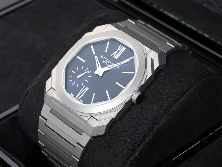 Bvlgari Octo Finissimo Roma Edition Ref.103766 Titanium Midnight Blue Dial Excellent Condition sd793dj8