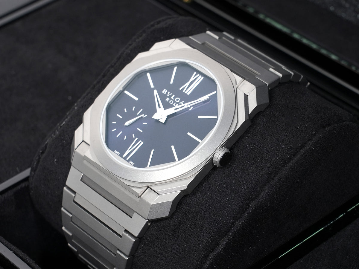Bvlgari Octo Finissimo Roma Edition Ref.103766 Titanium Midnight Blue Dial Excellent Condition sd793dj8