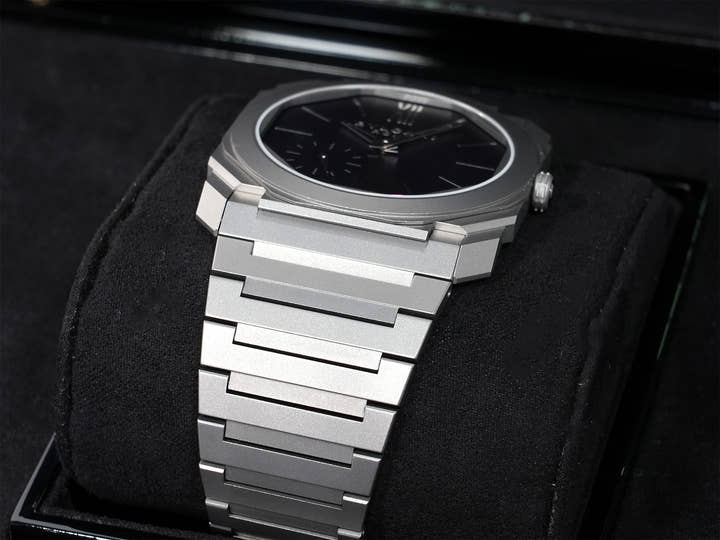 Bvlgari Octo Finissimo Roma Edition Ref.103766 Titanium Midnight Blue Dial Excellent Condition sd793dj8