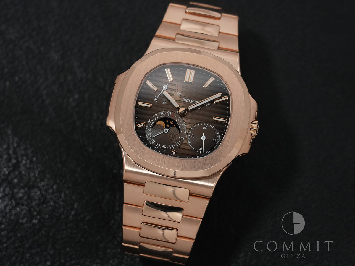 Patek Philippe Nautilus Ref.5712/1R-001 Rose Gold Brown Soleil Dial Excellent Condition 4yb6qzm3