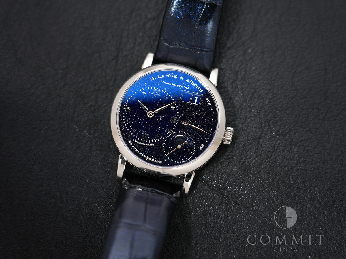 A. Lange & Söhne Little Lange 1 Moon Phase Ref.182.086 White Gold Blue Dial Excellent Condition eeh7m6uh