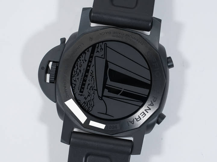 Panerai Luminor Rossa Chrono Flyback Limited Ref.PAM01037 Ceramic Dark Grey Dial Excellent Condition 9u8f45xc