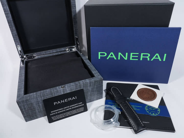 Panerai Luminor Rossa Chrono Flyback Limited Ref.PAM01037 Ceramic Dark Grey Dial Excellent Condition 9u8f45xc