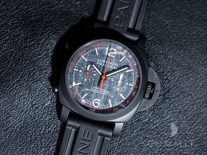 Panerai Luminor Rossa Chrono Flyback Limited Ref.PAM01037 Ceramic Dark Grey Dial Excellent Condition 9u8f45xc