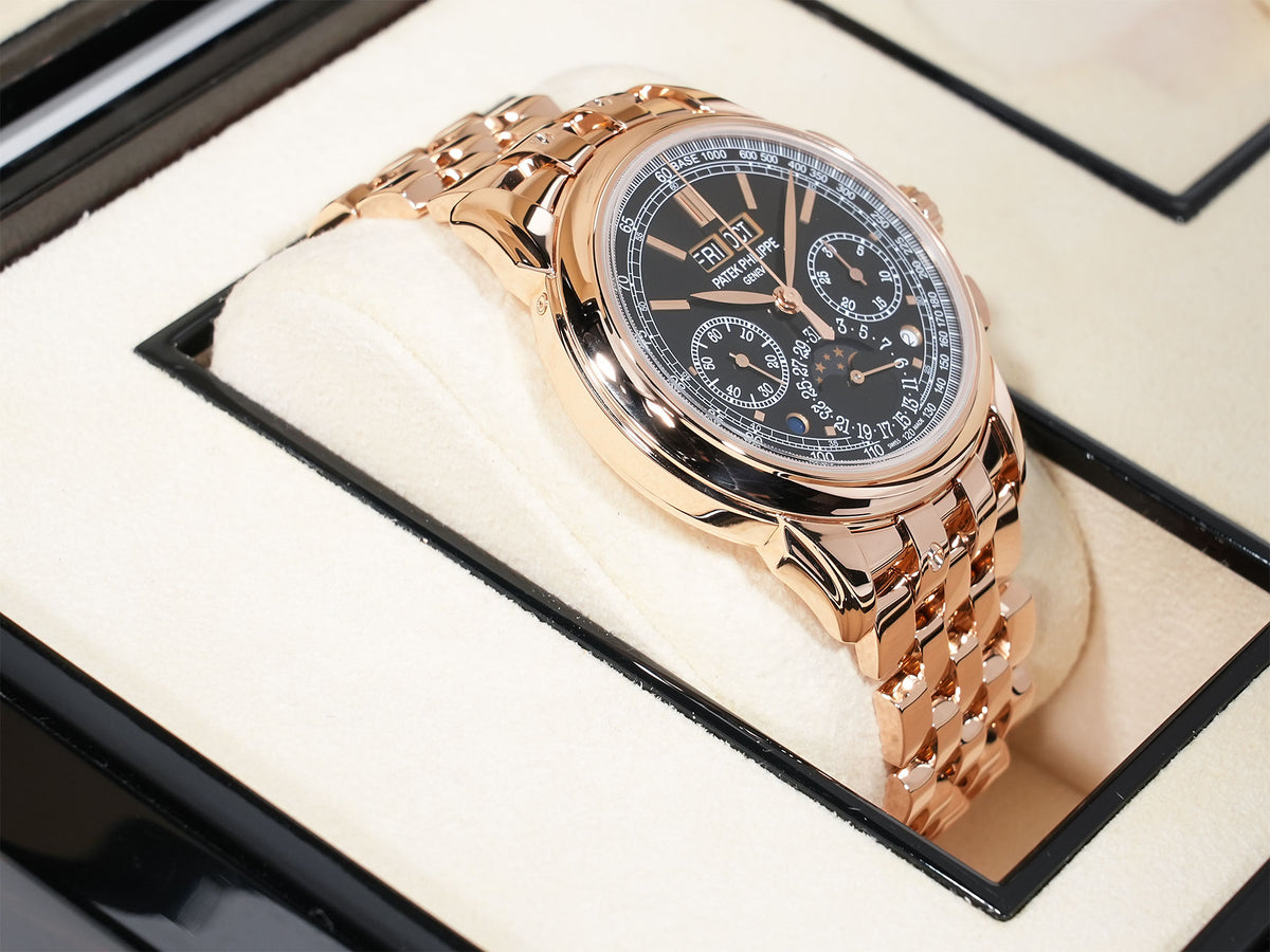 Patek Philippe Perpetual Calendar Chronograph Ref. 5270/1R-001, rose gold, ebony black soleil dial, excellent condition oug98we5