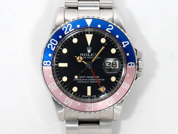 ロレックス GMTマスター Ref.1675 ステンレススチール ブラック文字盤 オイスターブレスレット 中古 upuniucz