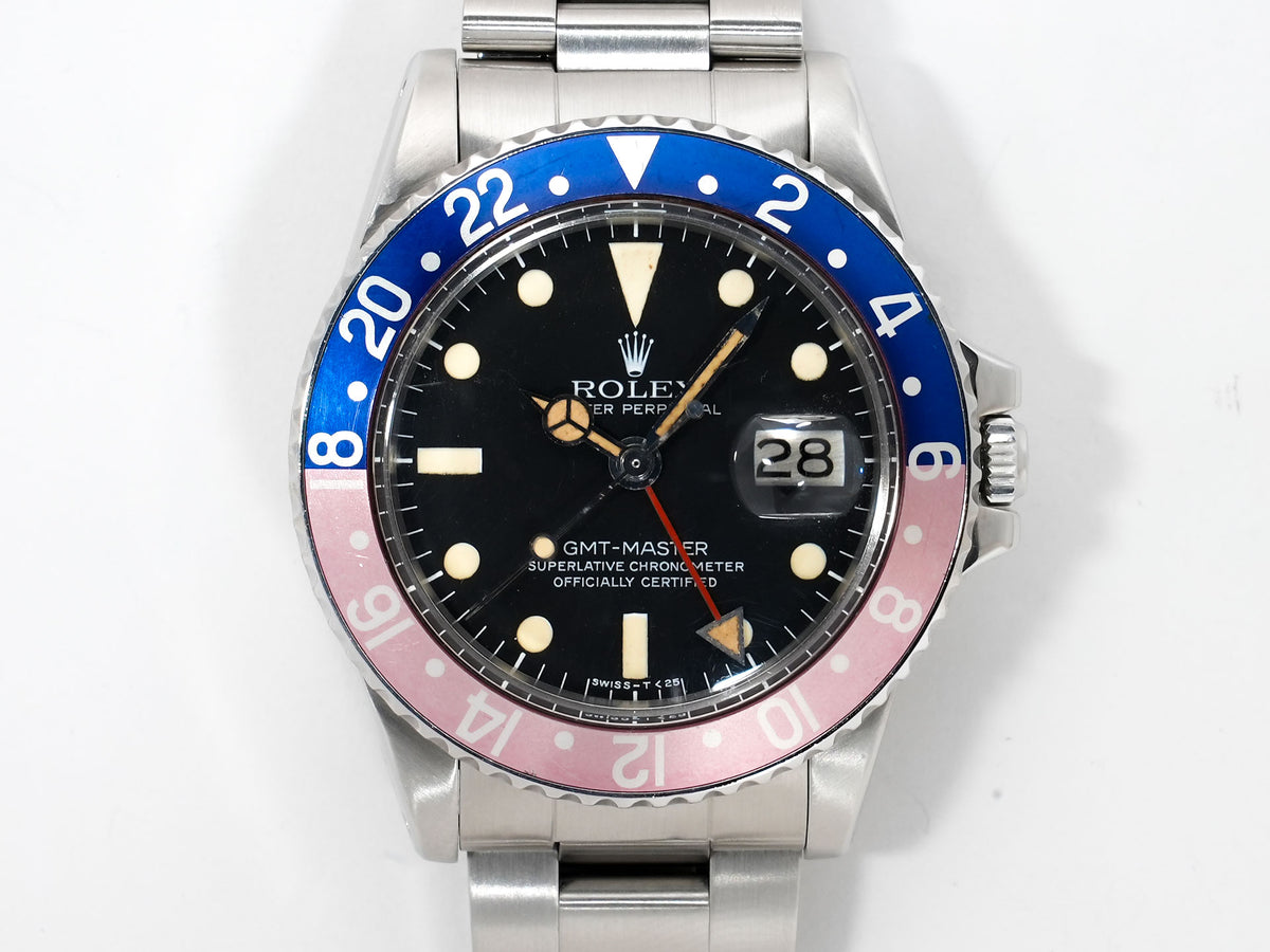 ロレックス GMTマスター Ref.1675 ステンレススチール ブラック文字盤 オイスターブレスレット 中古 upuniucz
