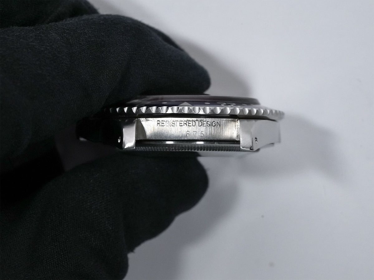 ロレックス GMTマスター Ref.1675 ステンレススチール ブラック文字盤 オイスターブレスレット 中古 upuniucz