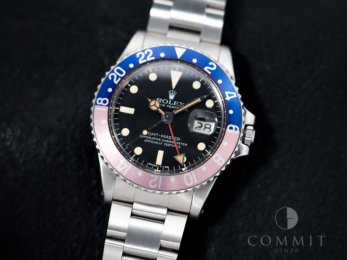 ロレックス GMTマスター Ref.1675 ステンレススチール ブラック文字盤 オイスターブレスレット 中古 upuniucz