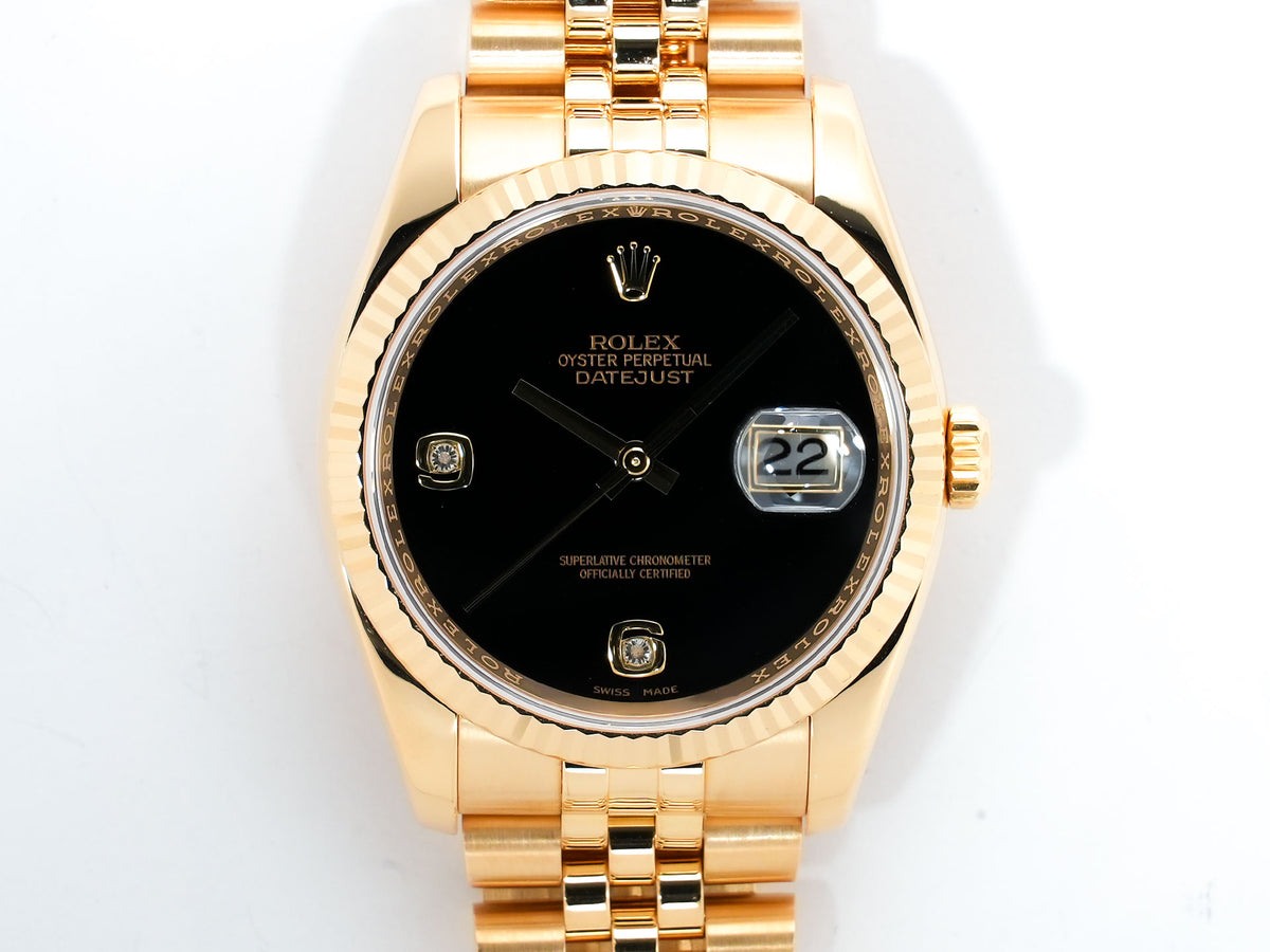 ロレックス デイトジャスト Ref.116238 イエローゴールド オニキス文字盤 美品 aj3w5yg9