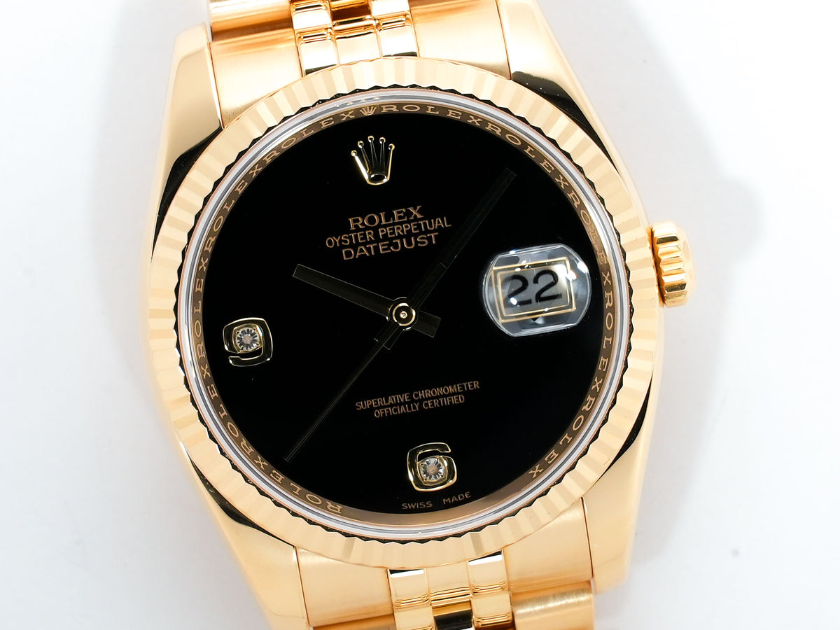 ロレックス デイトジャスト Ref.116238 イエローゴールド オニキス文字盤 美品 aj3w5yg9