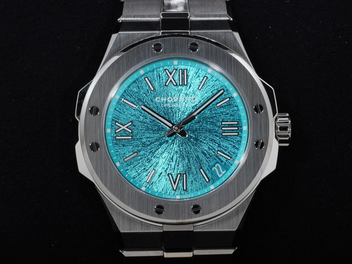 ショパール アルパインイーグル Ref.298600-3016 ステンレススチール マリタイムブルー文字盤 美品 osj38utu