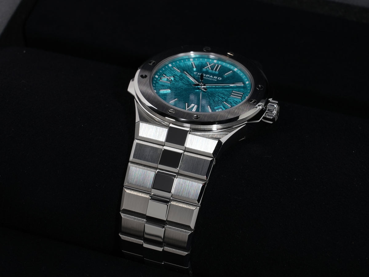 ショパール アルパインイーグル Ref.298600-3016 ステンレススチール マリタイムブルー文字盤 美品 osj38utu