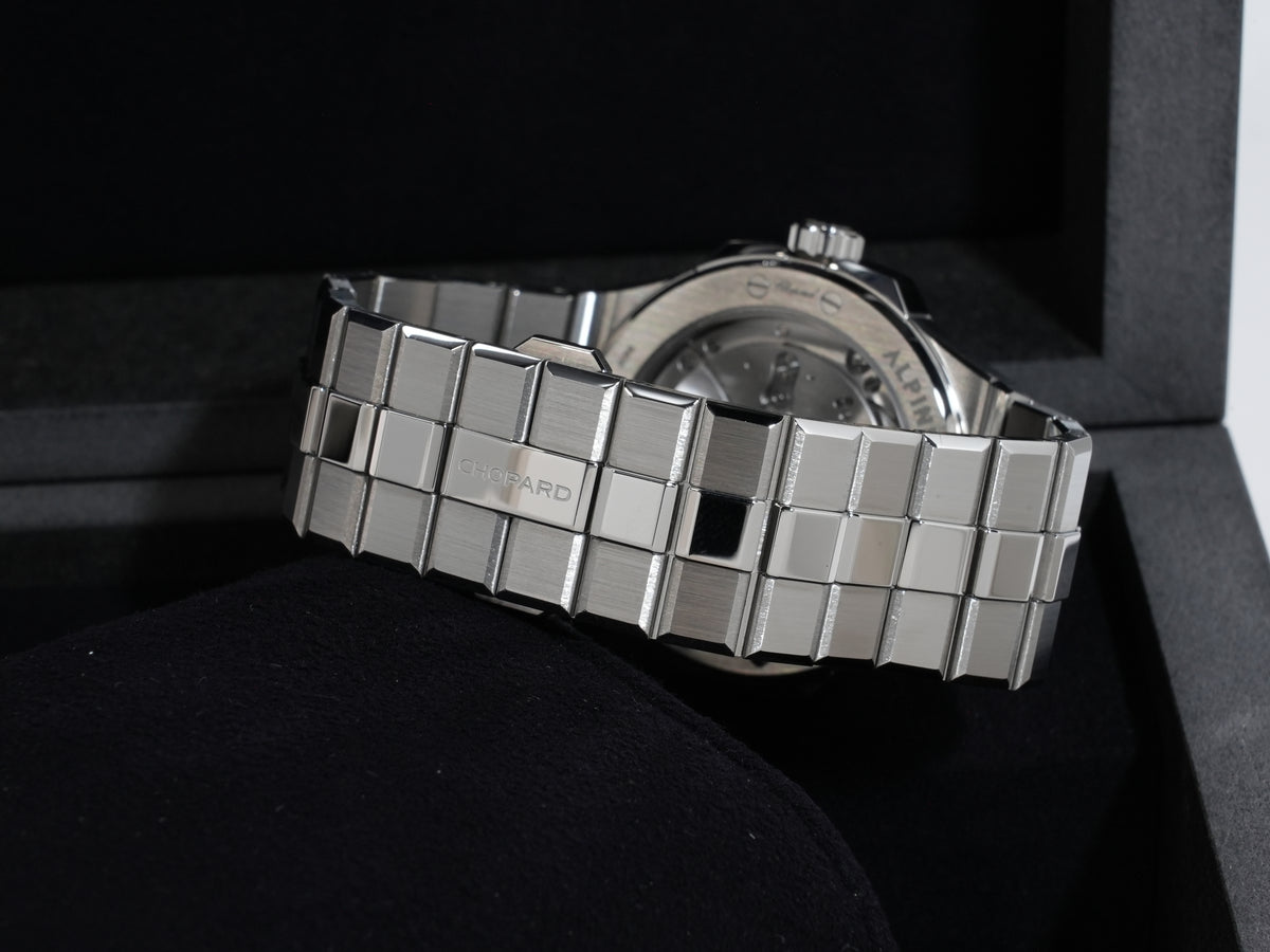 ショパール アルパインイーグル Ref.298600-3016 ステンレススチール マリタイムブルー文字盤 美品 osj38utu