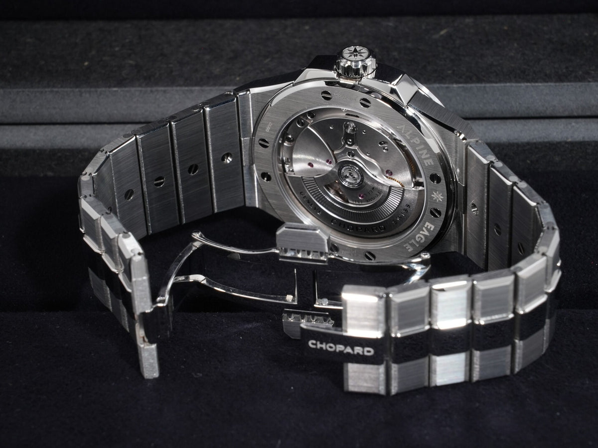 ショパール アルパインイーグル Ref.298600-3016 ステンレススチール マリタイムブルー文字盤 美品 osj38utu