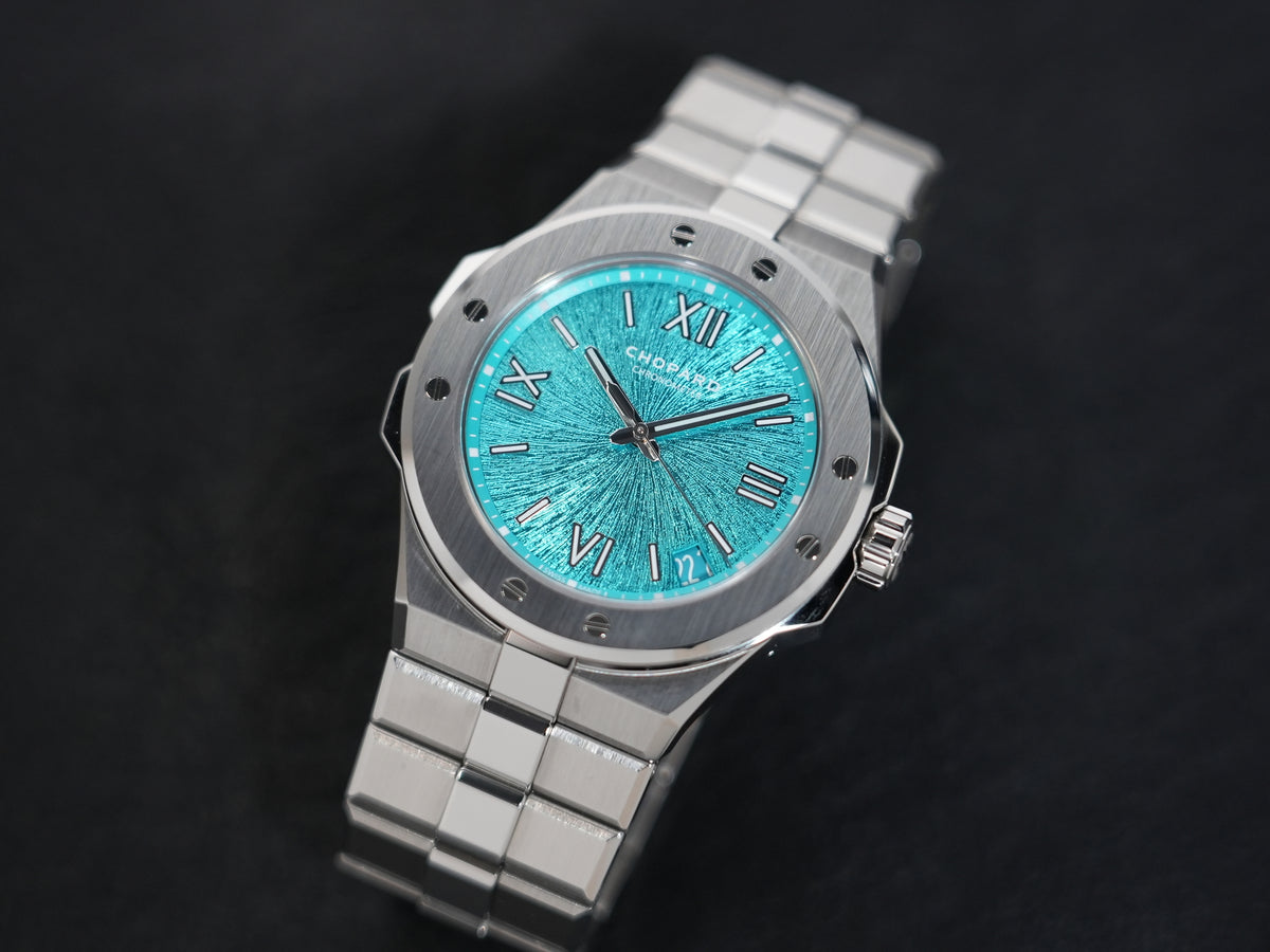 ショパール アルパインイーグル Ref.298600-3016 ステンレススチール マリタイムブルー文字盤 美品 osj38utu