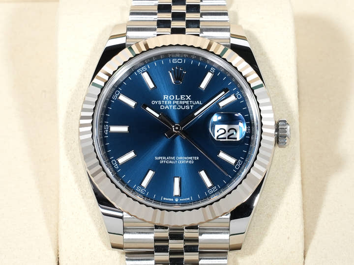 Rolex Datejust 41 Ref.126334 Stainless Steel/White Gold Bright Blue Dial Jubilee Bracelet Unused vxteraet