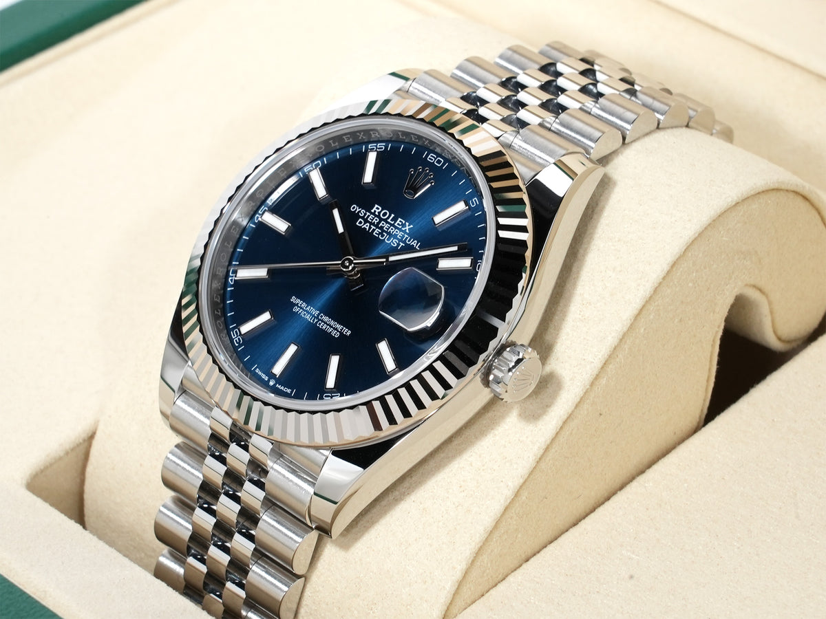 Rolex Datejust 41 Ref.126334 Stainless Steel/White Gold Bright Blue Dial Jubilee Bracelet Unused vxteraet