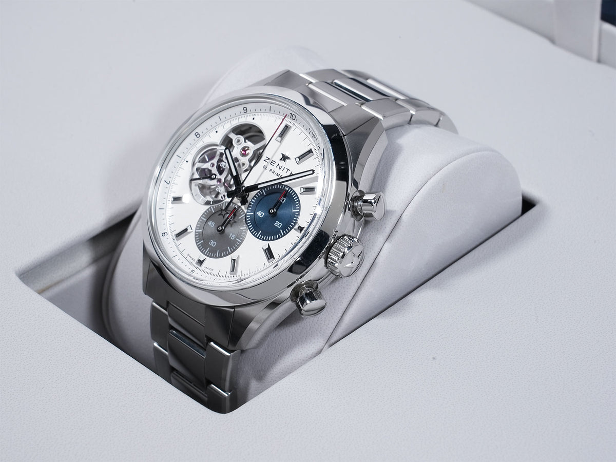ゼニス クロノマスター オープン Ref.03.3300.3604/69.M3300 ステンレススチール シルバー文字盤 中古 a7t4ssij