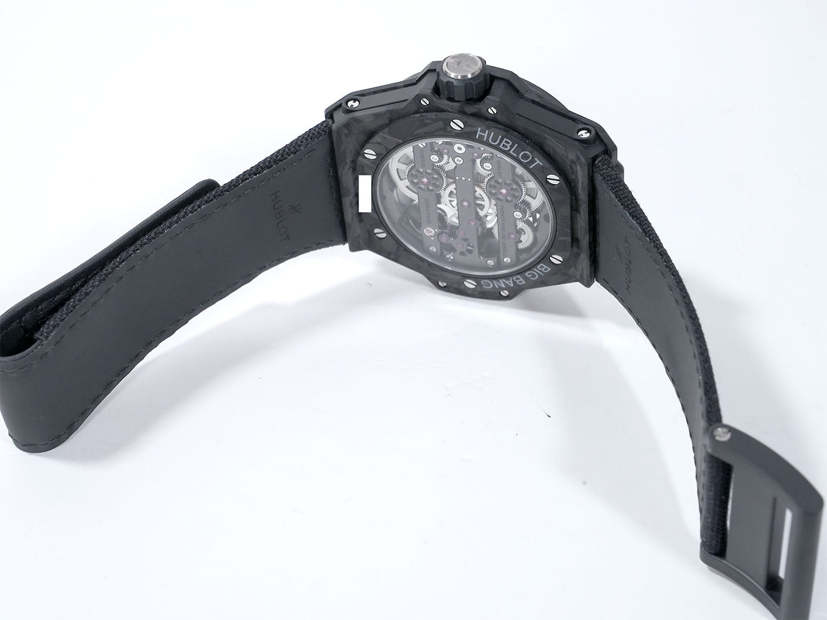 ウブロ ビッグバン メカ‐10 フロステッドカーボン Ref.444.QN.1170.NR マットブラックフロステッドカーボン マットブラック スケルトン文字盤 美品 trdzk6kf