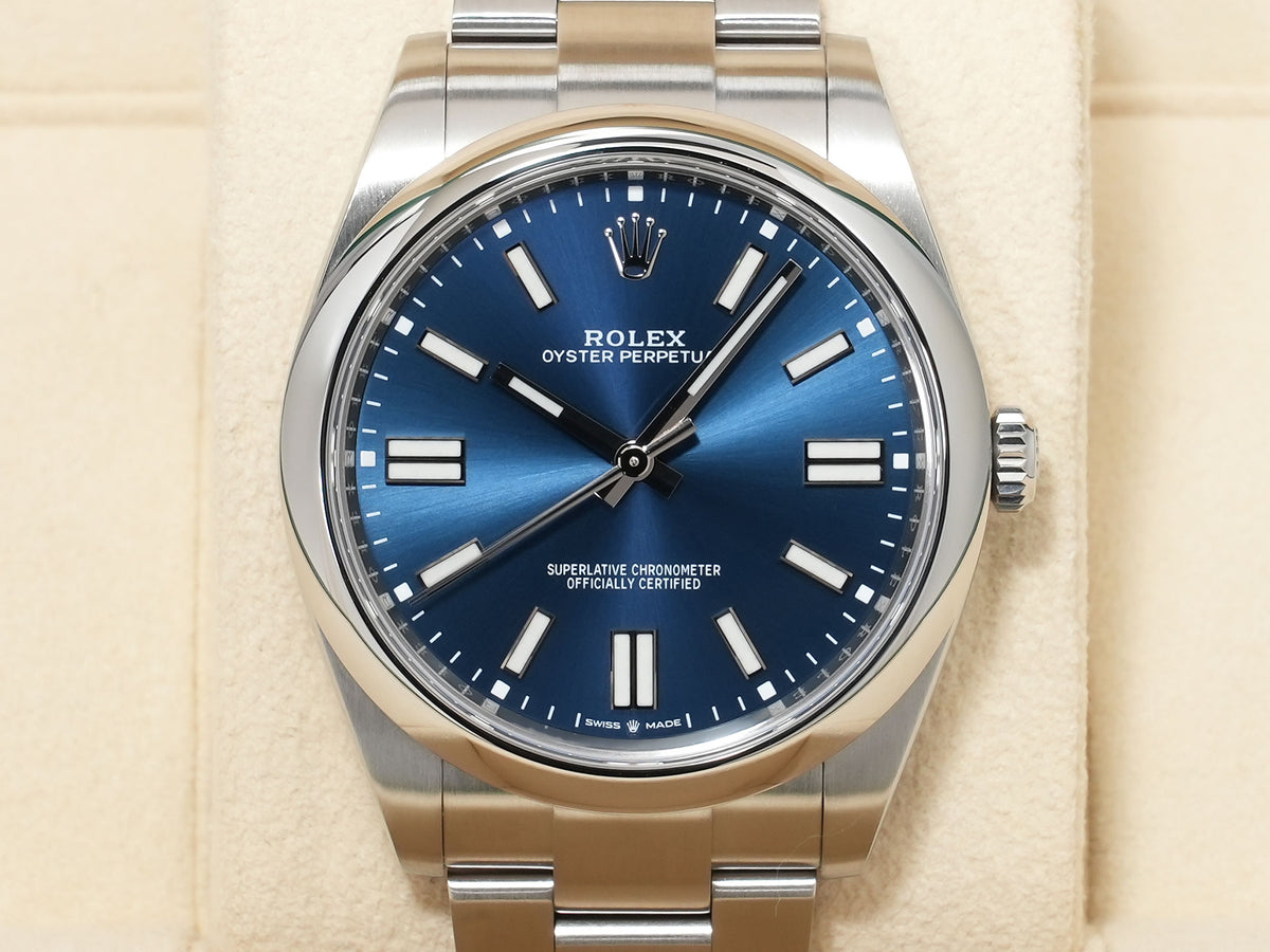 Rolex Oyster Perpetual 41 Ref.124300 Stainless Steel Bright Blue Dial Excellent Condition djqcdis2