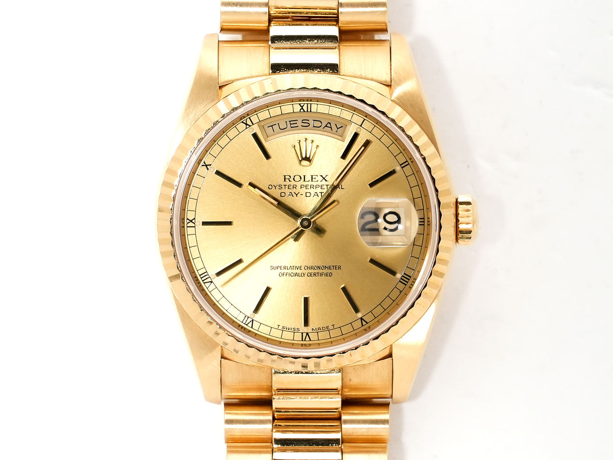 ロレックス デイデイト36 Ref.18238 イエローゴールド シャンパンゴールド文字盤 中古 8ii76n7i