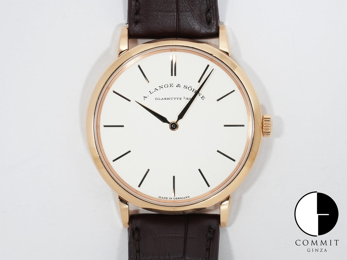 A. Lange & Söhne Saxonia Flach Ref.201.033 Pink Gold Silver Dial Pre-owned fp4dmkfm