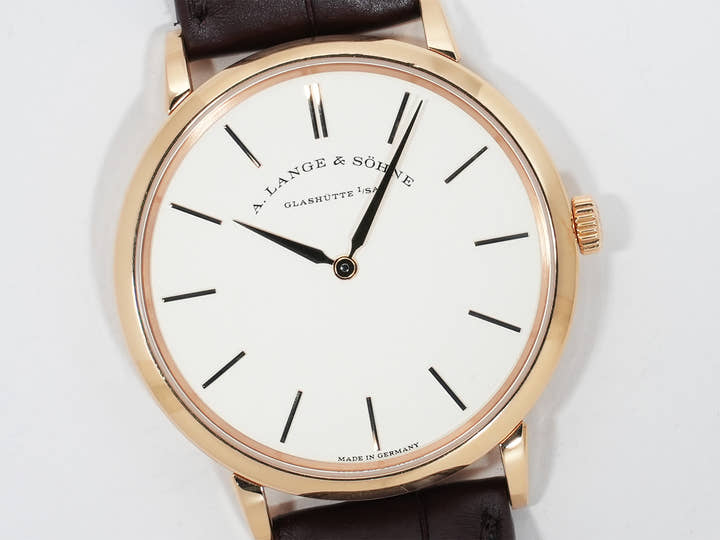 A. Lange & Söhne Saxonia Flach Ref.201.033 Pink Gold Silver Dial Pre-owned fp4dmkfm