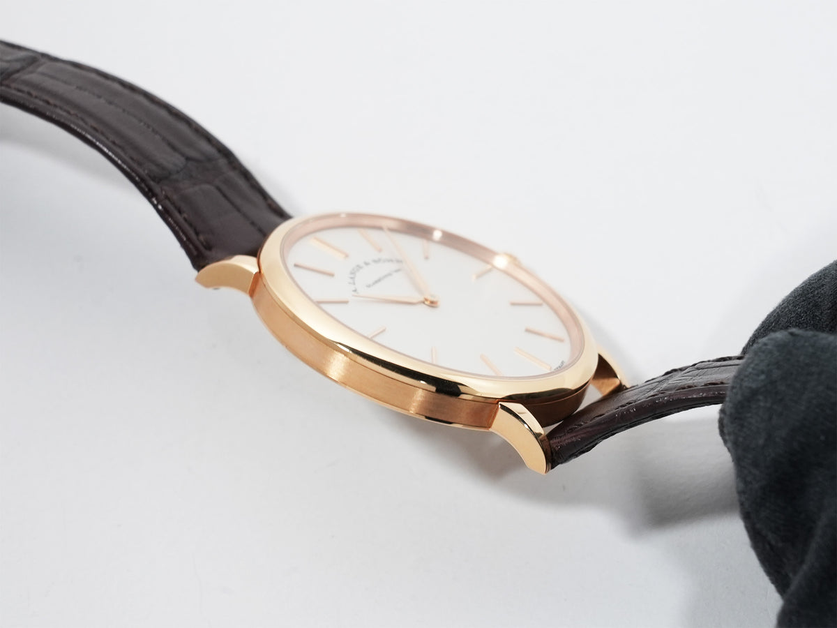 A. Lange & Söhne Saxonia Flach Ref.201.033 Pink Gold Silver Dial Pre-owned fp4dmkfm