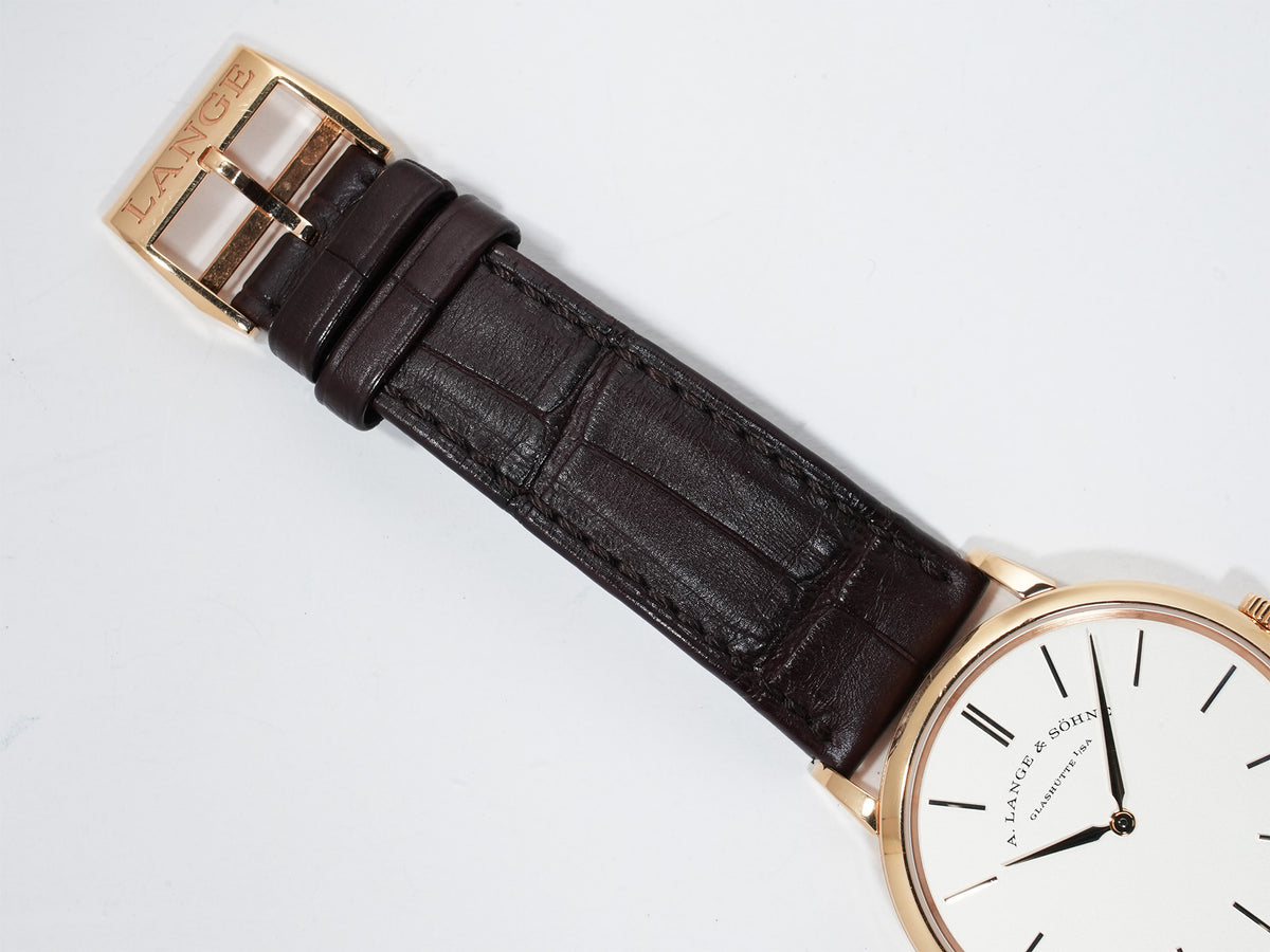 A. Lange & Söhne Saxonia Flach Ref.201.033 Pink Gold Silver Dial Pre-owned fp4dmkfm