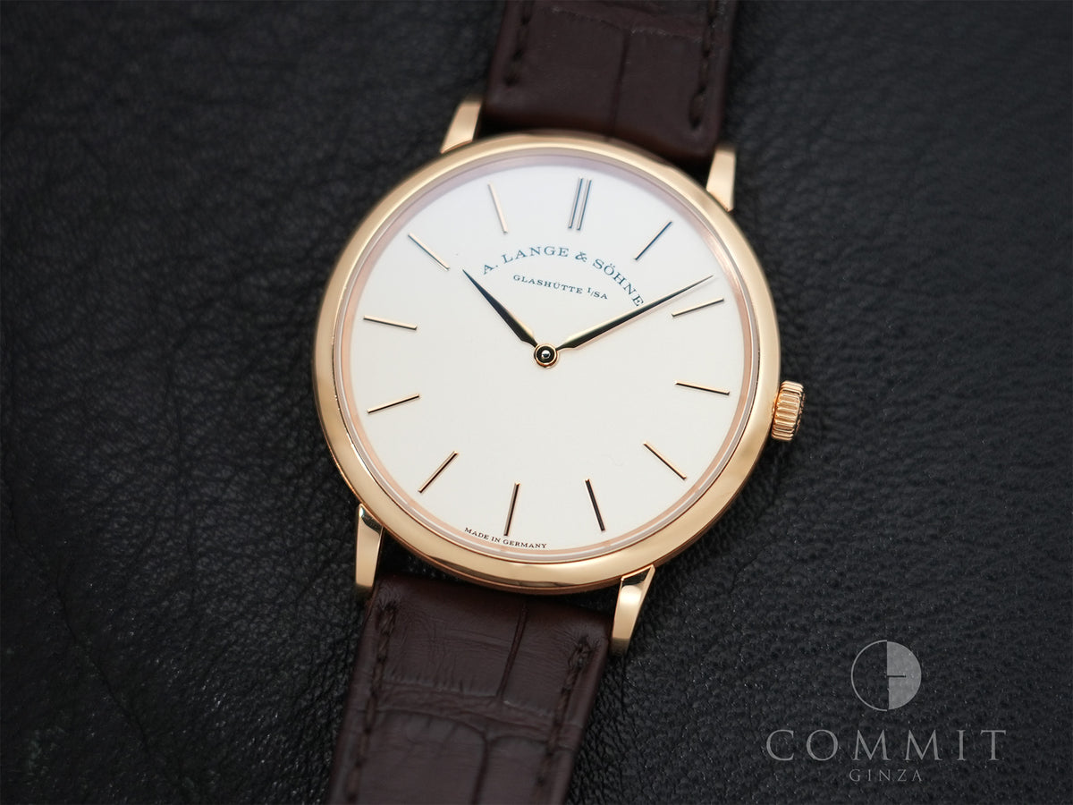 A. Lange & Söhne Saxonia Flach Ref.201.033 Pink Gold Silver Dial Pre-owned fp4dmkfm