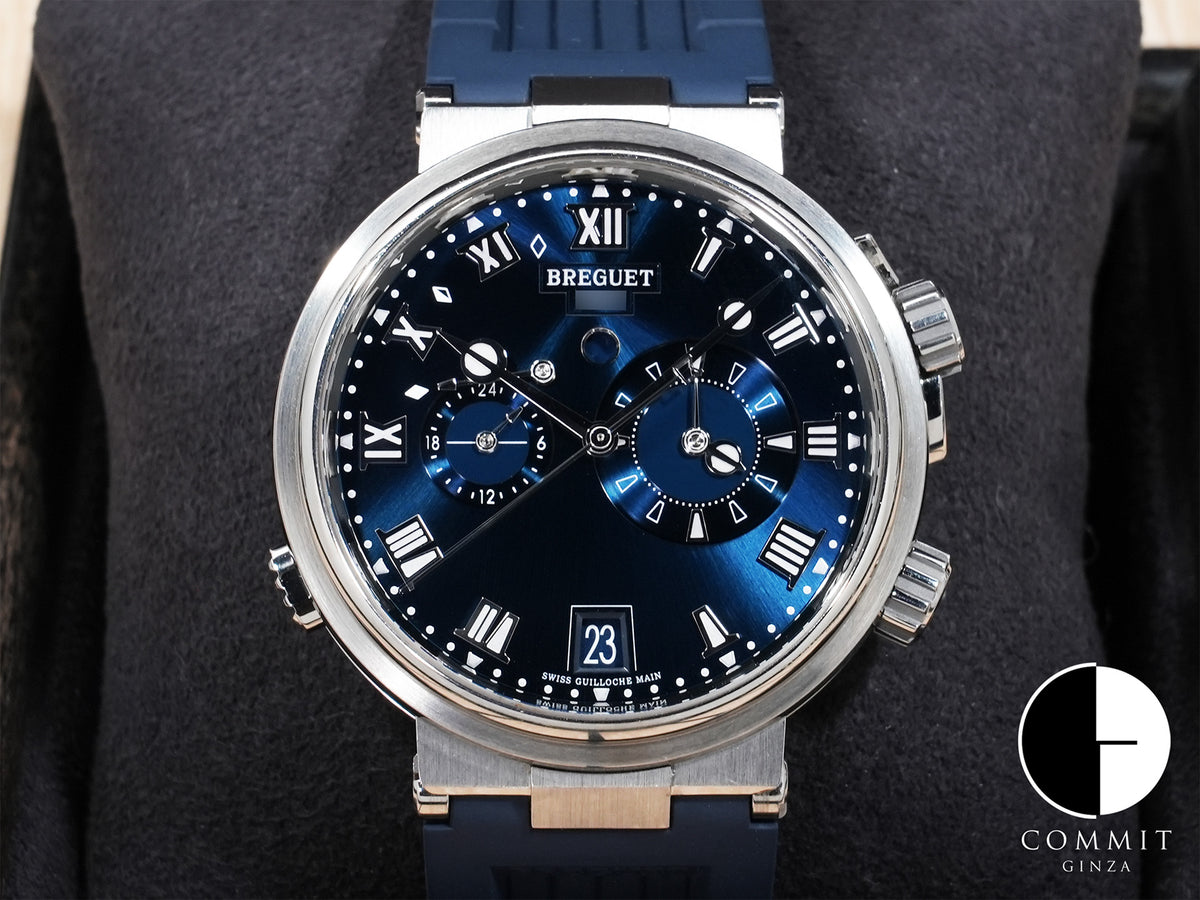 Breguet Marine Alarm Musical 5547 Ref.5547TI/Y1/5ZU Titanium Sunburst Blue Dial Pre-owned q5pxzjnt