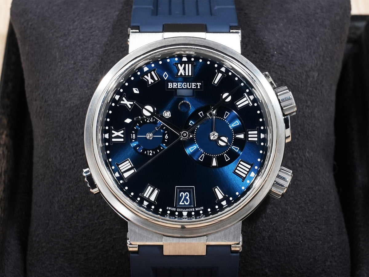Breguet Marine Alarm Musical 5547 Ref.5547TI/Y1/5ZU Titanium Sunburst Blue Dial Pre-owned q5pxzjnt