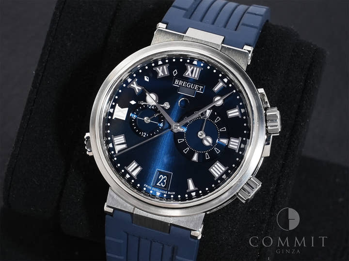 Breguet Marine Alarm Musical 5547 Ref.5547TI/Y1/5ZU Titanium Sunburst Blue Dial Pre-owned q5pxzjnt