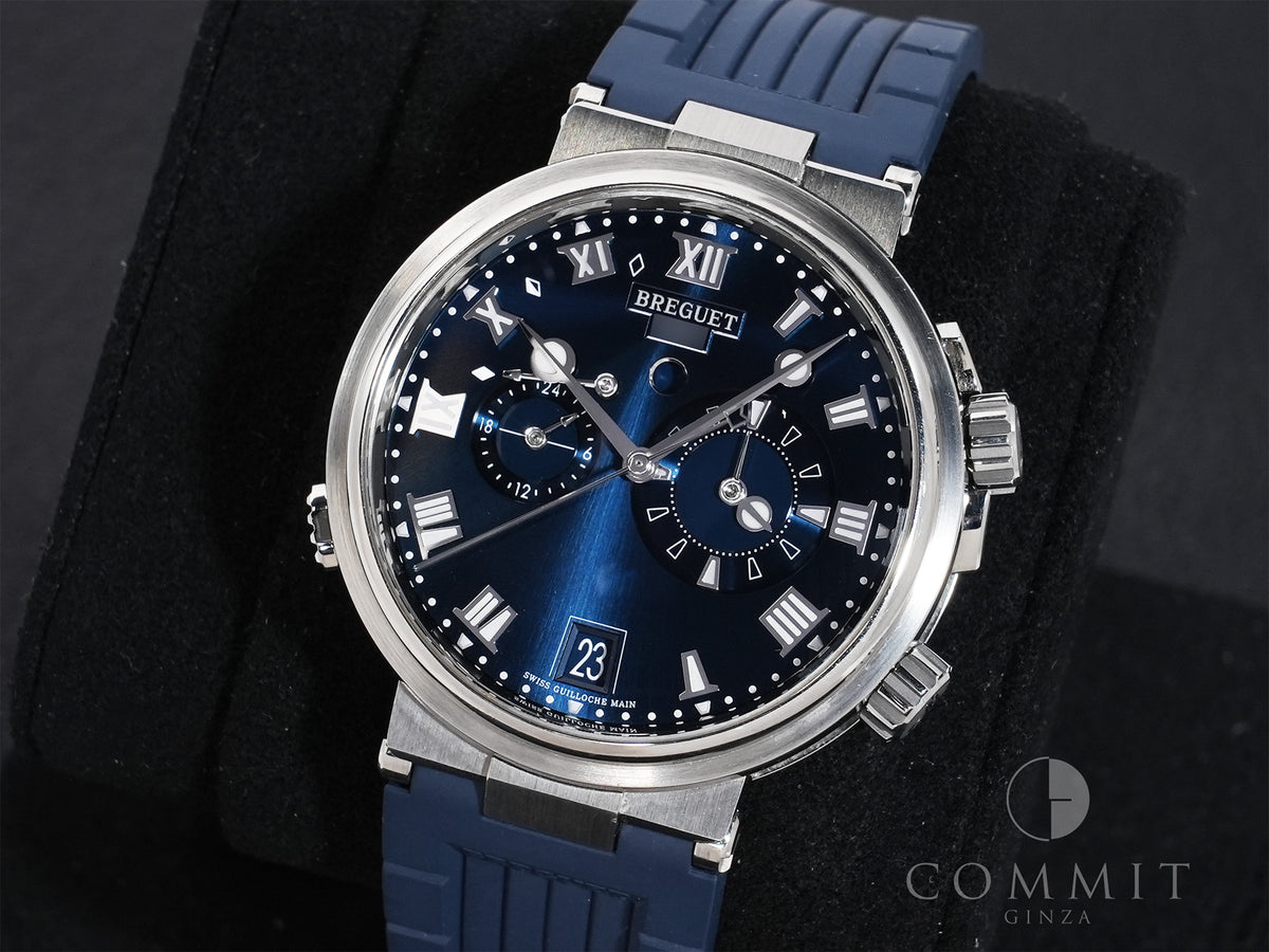 Breguet Marine Alarm Musical 5547 Ref.5547TI/Y1/5ZU Titanium Sunburst Blue Dial Pre-owned q5pxzjnt