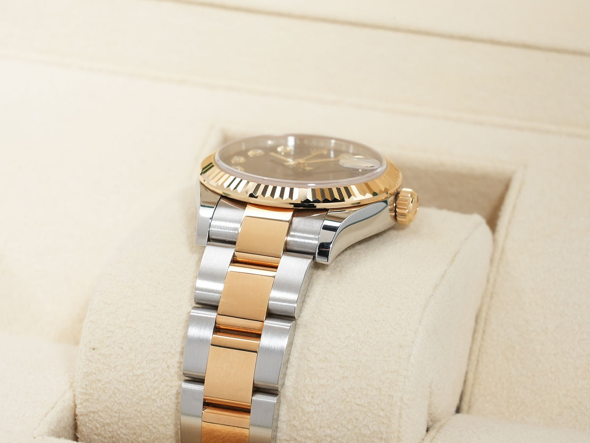 Rolex Datejust Ref.278273 Stainless Steel/Yellow Gold Grey 10P Diamond Dial Oyster Bracelet Pre-owned 3borqzba