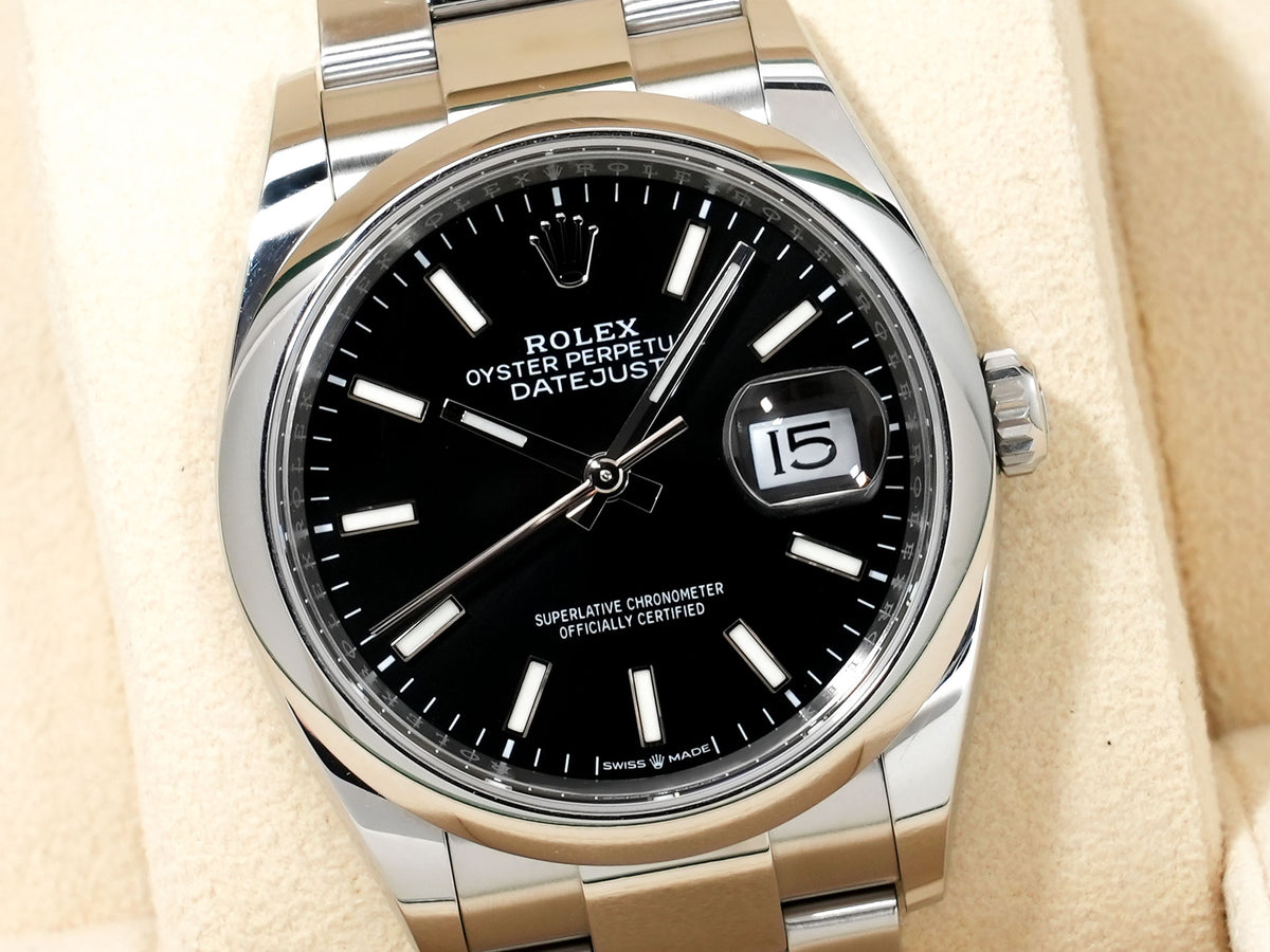 ロレックス デイトジャスト36 Ref.126200 ステンレススチール ブラック文字盤 オイスターブレスレット 中古 w5k44oim