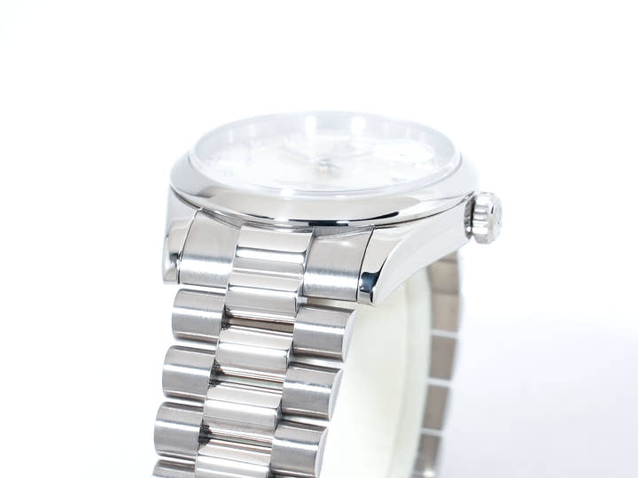 ロレックス デイデイト36 Ref.118209A ホワイトゴールド シルバー10Pダイヤ文字盤 プレジデントブレスレット 美中古 bzkfob58