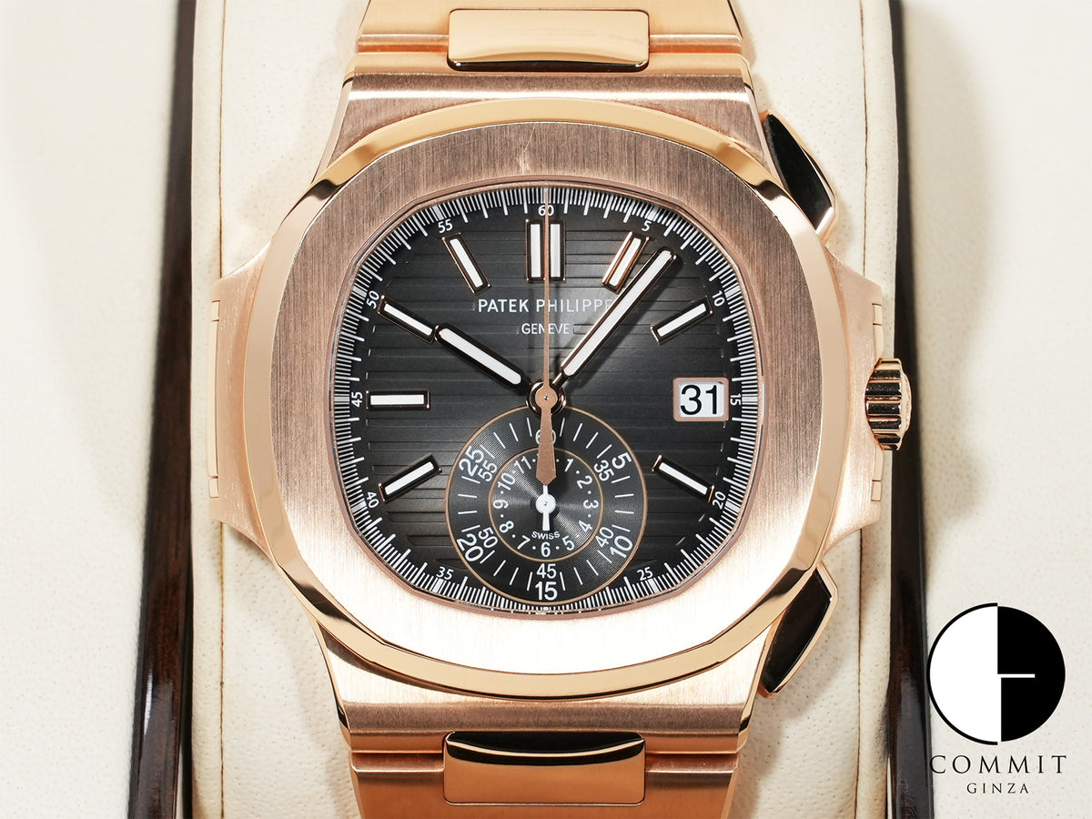 Patek Philippe Nautilus Chronograph Ref.5980/1R-001 Rose Gold Black Gradient Dial Pre-owned Excellent Condition rxjt3tue