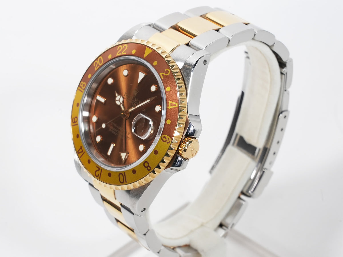 Rolex GMT-Master II Ref.16713 Stainless Steel/Yellow Gold Brown Dial Oyster Bracelet Pre-owned f7nb8x4d