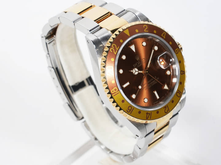 Rolex GMT-Master II Ref.16713 Stainless Steel/Yellow Gold Brown Dial Oyster Bracelet Pre-owned f7nb8x4d